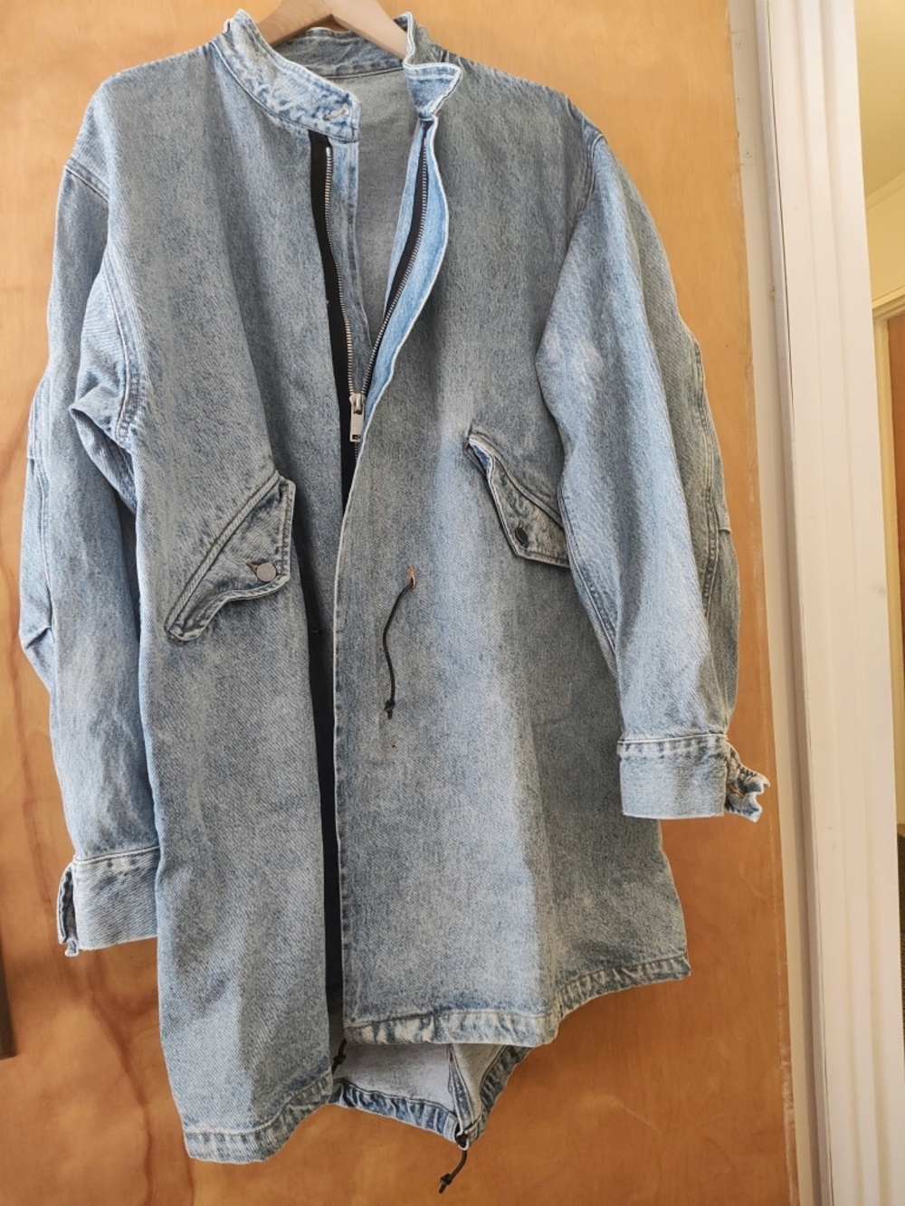 Men long jeans jacket brand 424
